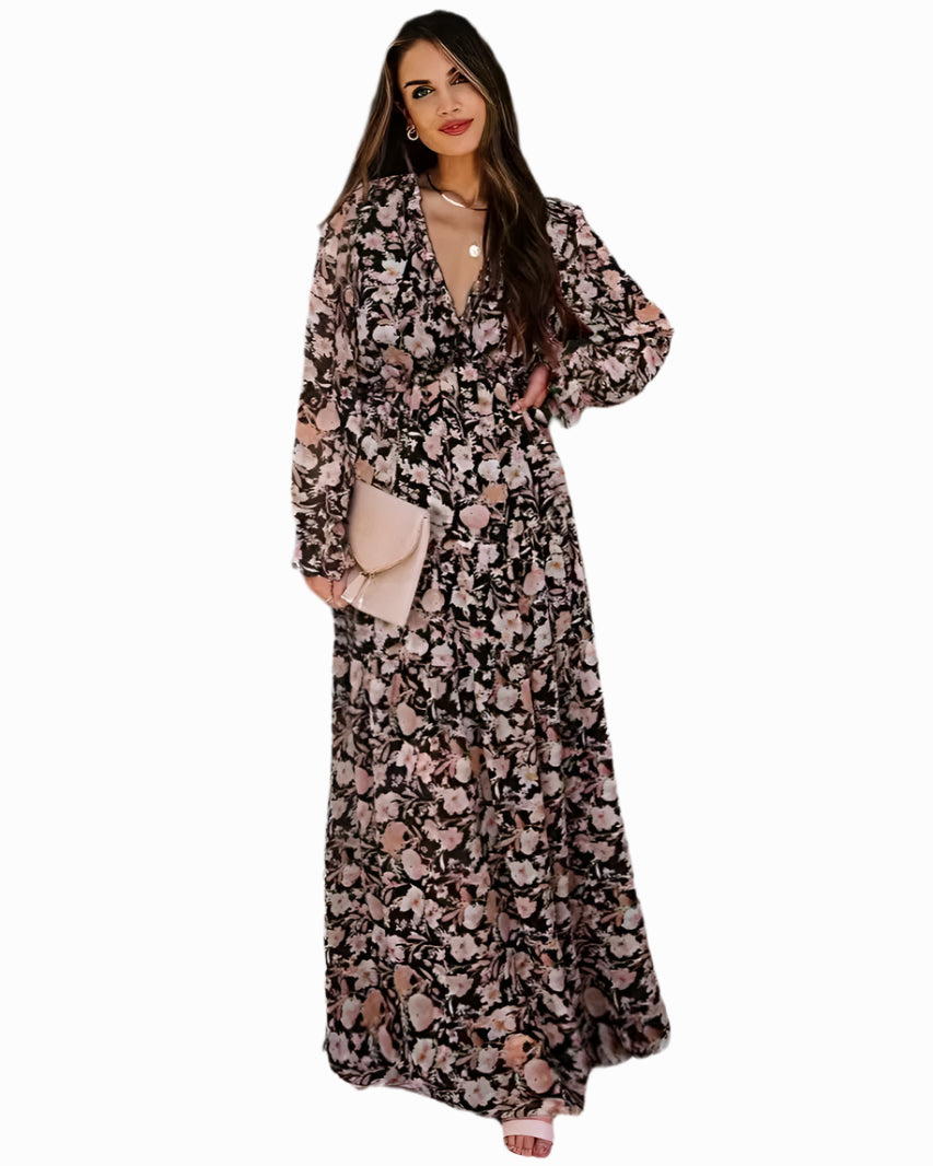 Bohemian Knot-Front Tiered Maxi Dress